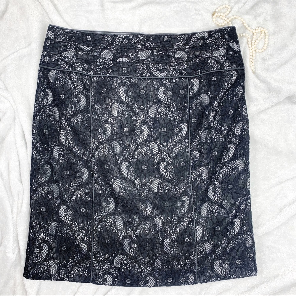 50% OFF Classy Lace Black & Gray Skirt, Size 6